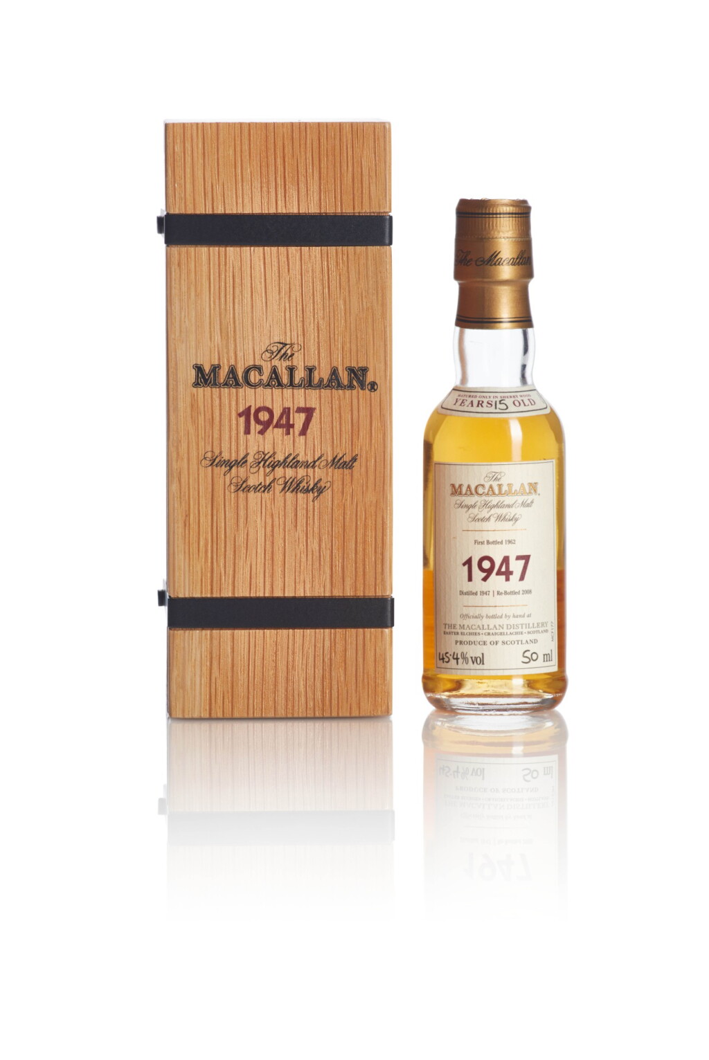 View full screen - View 1 of Lot 19. The Macallan Fine & Rare 15 Year Old 45.4 abv 1947 .