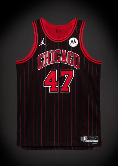 View full screen - View 1 of Lot 64. Lachlan Olbrich ‘Rookie Debut’ Chicago Bulls 2025-2026 Game Worn Statement Edition Jersey.