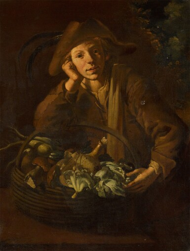 View full screen - View 1 of Lot 54. A vegetable seller.