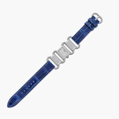 View full screen - View 1 of Lot 350. White Gold and Diamond ‘Klikti’ Wristwatch.