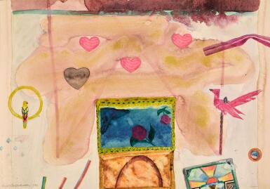 View full screen - View 1 of Lot 21. DAME ELIZABETH VIOLET BLACKADDER, D.B.E., R.A., R.S.A., R.S.W | STILL LIFE WITH HEARTS.