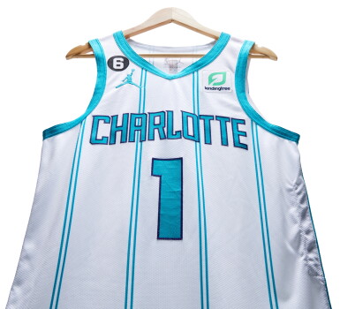 View full screen - View 1 of Lot 179. LaMelo Ball Charlotte Hornets 2022-2023 Game Worn Association Edition Jersey | Double-Double.