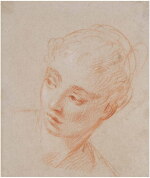 FRANÇOIS LE MOYNE | RECTO: HEAD OF A WOMAN TURNING TO HER RIGHT, VERSO: HEAD STUDY OF A WOMAN IN PROFILE