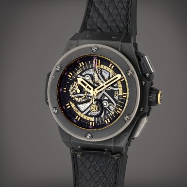 View full screen - View 1 of Lot 144. Reference 748.CI.1119.PR.KOPB13 Big Bang King Power Black Mamba | A limited edition semi-skeletonized ceramic automatic chronograph wristwatch with date, Circa 2014.