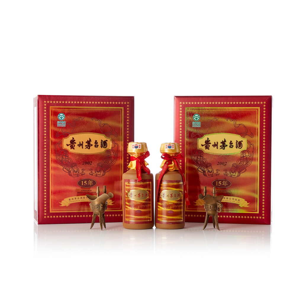 View full screen - View 1 of Lot 2129. 2002年產15年貴州茅台酒 Kweichow Moutai Aged 15 Years 2002 (2 BT50).