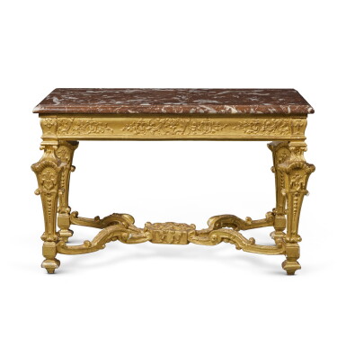 View full screen - View 1 of Lot 12. A Large Louis XIV Giltwood and Gilt Gesso Centre Table, part early 18th Century.
