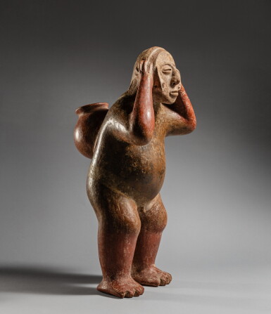 View full screen - View 1 of Lot 8. Colima Standing Figure with Vessel.