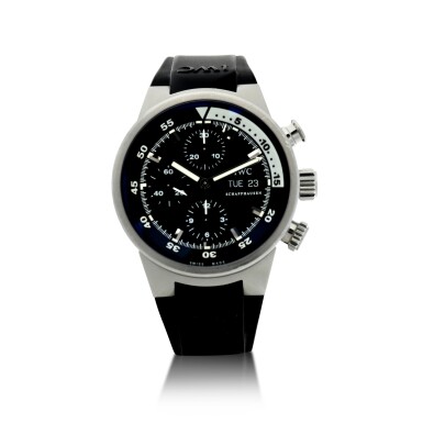 View full screen - View 1 of Lot 235. REFERENCE 3719 AQUATIMER A STAINLESS STEEL AUTOMATIC CHRONOGRAPH WRISTWATCH WITH DAY AND DATE, CIRCA 2005.