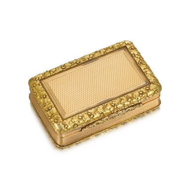View full screen - View 1 of Lot 26. A two-colour gold snuff box, Alexander James Strachan, London, 1813.