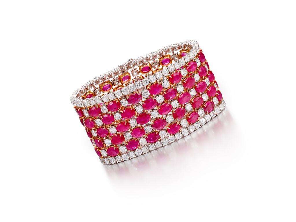 View full screen - View 1 of Lot 1666. Ruby and Diamond Bracelet | 紅寶石 配 鑽石 手鏈.