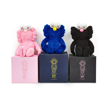 View full screen - View 1 of Lot 117. BFF Plush (Black & Pink & Blue) (Three Works) | BFF絨毛玩偶(黑、粉紅、藍).