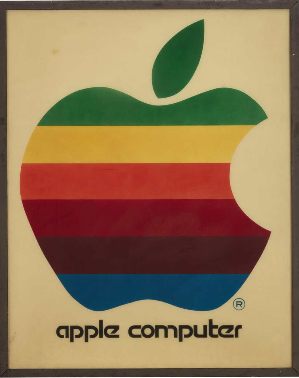 View full screen - View 1 of Lot 45. APPLE COMPUTER, INC. | ORIGINAL RAINBOW APPLE LOGO SIGN, CIRCA 1978.
