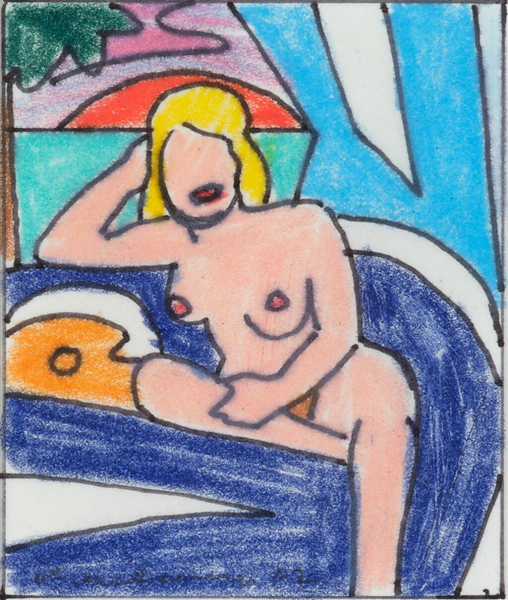 View full screen - View 1 of Lot 620. Study for Sunset Nude (Sitting).
