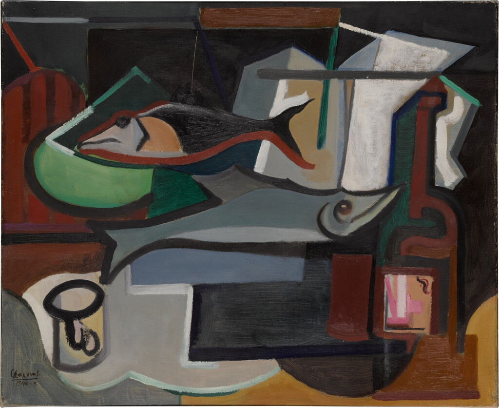 View full screen - View 1 of Lot 996. Sans titre (Nature morte aux poisson III).