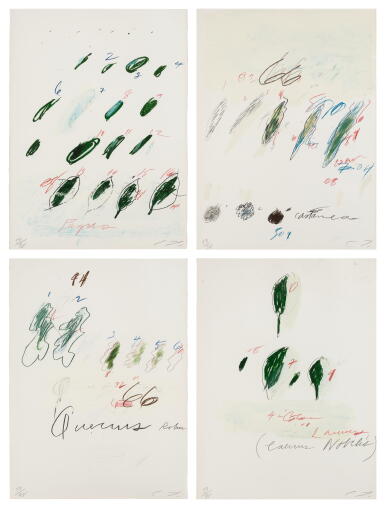 View full screen - View 1 of Lot 309. Natural History Part II, Some Trees of Italy: Four Prints (Bastian 54, 55, 57 & 58).