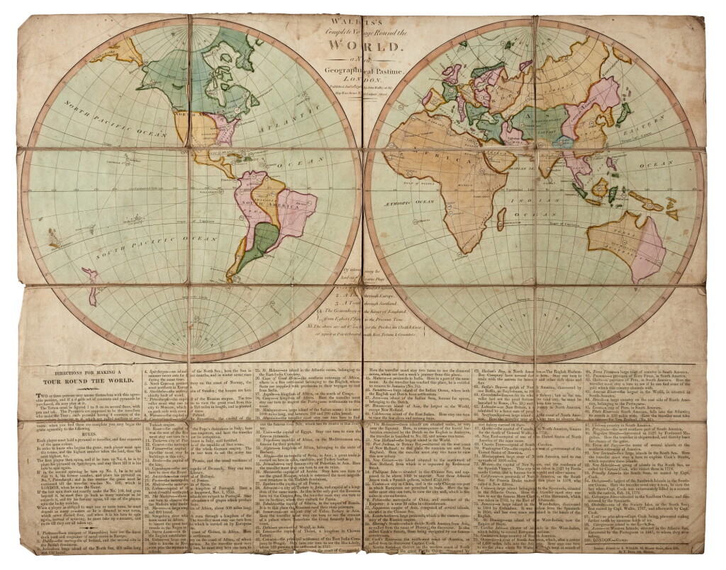View full screen - View 1 of Lot 9. John Wallis | Wallis's complete voyage round the world. A new geographical pastime. London, 1796, a geographical game.