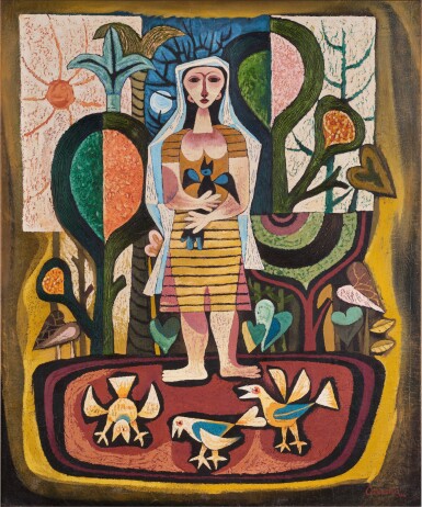View full screen - View 1 of Lot 416. Girl with Birds.