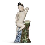 A famille-rose erotic figure, Republic period | 民國 粉彩春宫人物像