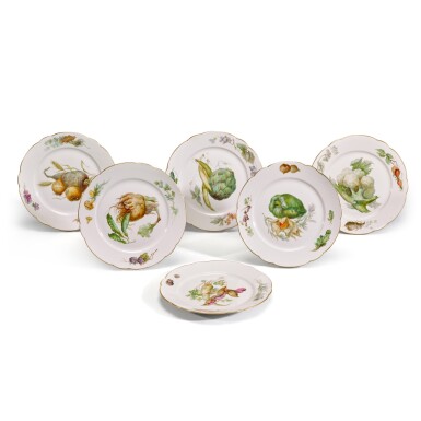 View full screen - View 1 of Lot 60. A set of six Berlin (K.P.M.) plates, circa 1900.