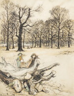 Arthur Rackham | Original illustration for Peter Pan in Kensington Gardens (Kensington Gardens), 1912
