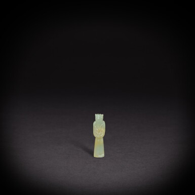 View full screen - View 1 of Lot 3520. A white jade figure, wengzhong, Ming dynasty or earlier | 明或更早 白玉翁仲.