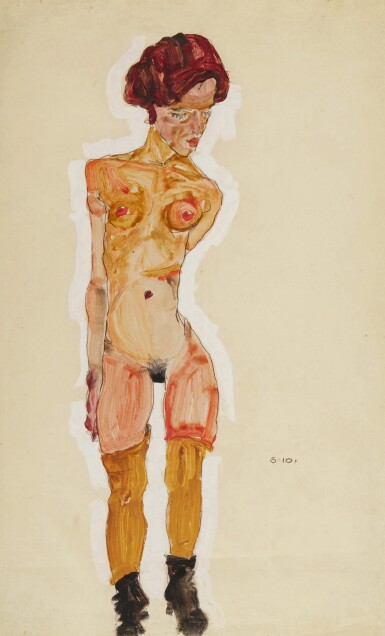 View full screen - View 1 of Lot 2. Stehender Akt (Standing Nude).
