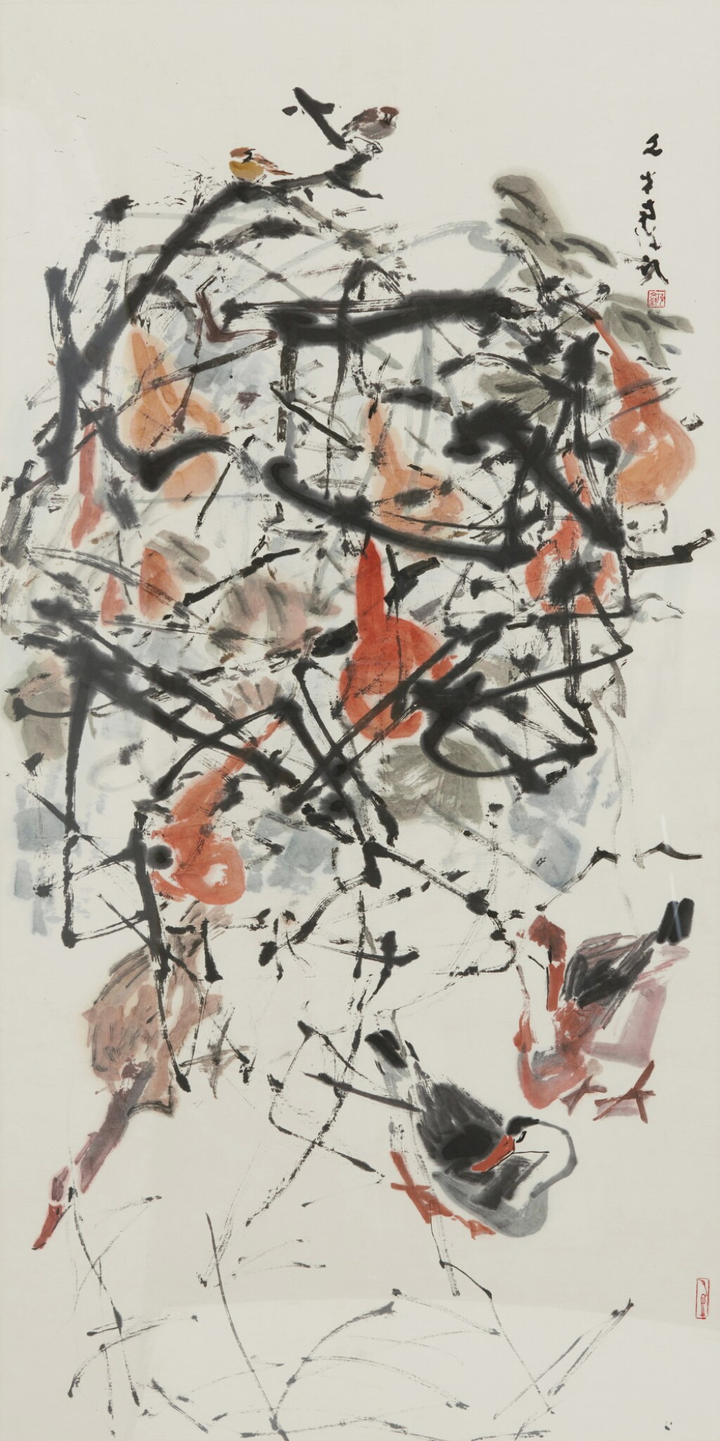 View full screen - View 1 of Lot 758. Chen Wen Hsi 陳文希 | Gourds and Ducks 葫蘆和鴨子.