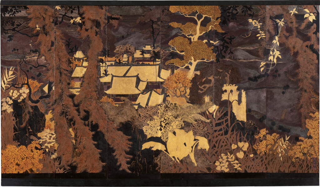 View full screen - View 1 of Lot 1029. Pham Hau 范光厚 | View of a Famous Old Pagoda’s landscape in North Vietnam 越南北部古佛塔.