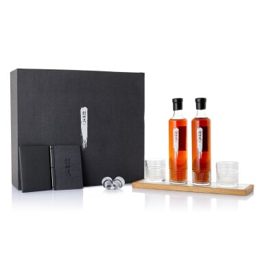 View full screen - View 1 of Lot 2797. 輕井澤 Karuizawa 50 Year Old Monyou Edition Cask #2372 & #8636 Crystal Decanter Set 1965 (2 BT55).