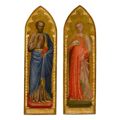 View full screen - View 1 of Lot 4. Sold Without Reserve | SPINELLO DI LUCA SPINELLI, CALLED SPINELLO ARETINO | SAINT PETER AND SAINT AGNES, A PAIR.