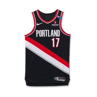 View full screen - View 1 of Lot 208. Shaedon Sharpe Portland Trail Blazers 2024-2025 Game Worn Icon Edition Jersey.