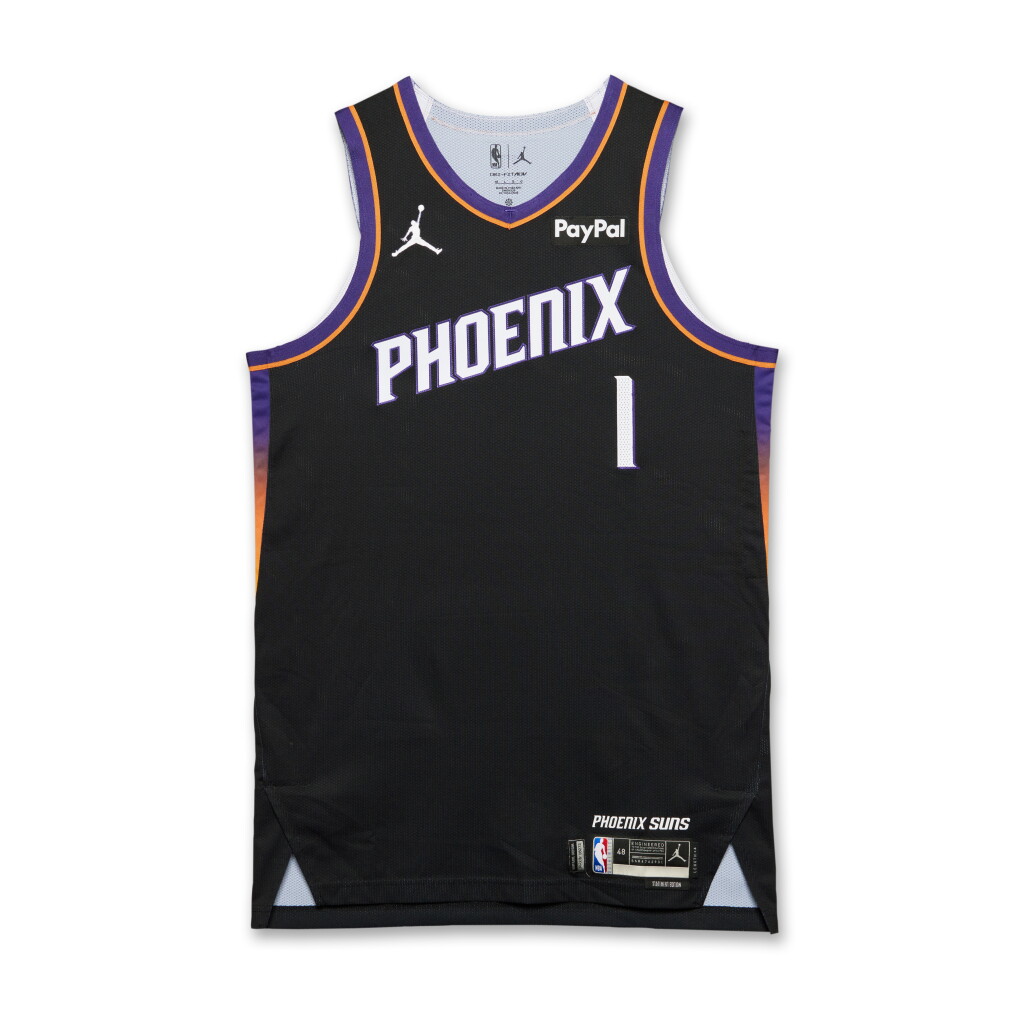 View full screen - View 1 of Lot 20. Devin Booker ‘3-Point Contest’ Worn Statement Edition Jersey.