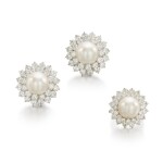 Cultured Pearl and Diamond Demi-Parure