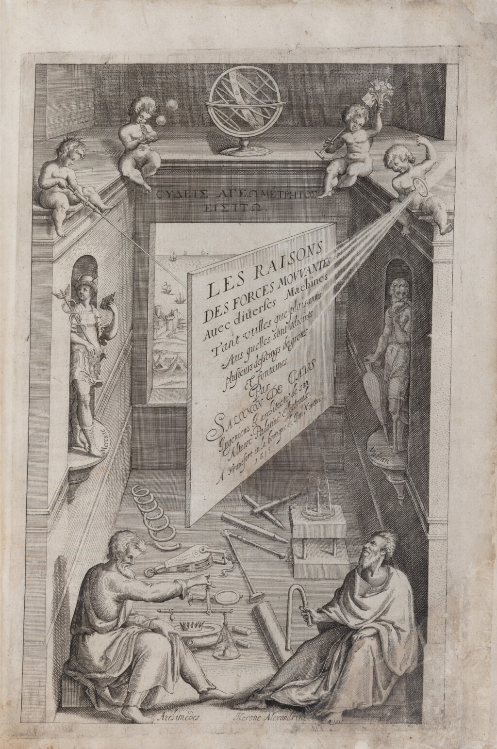 View full screen - View 1 of Lot 52. Les Raisons des Forces Mouvantes ... Francfort, 1615. In-4. Vélin. Edition originale.
