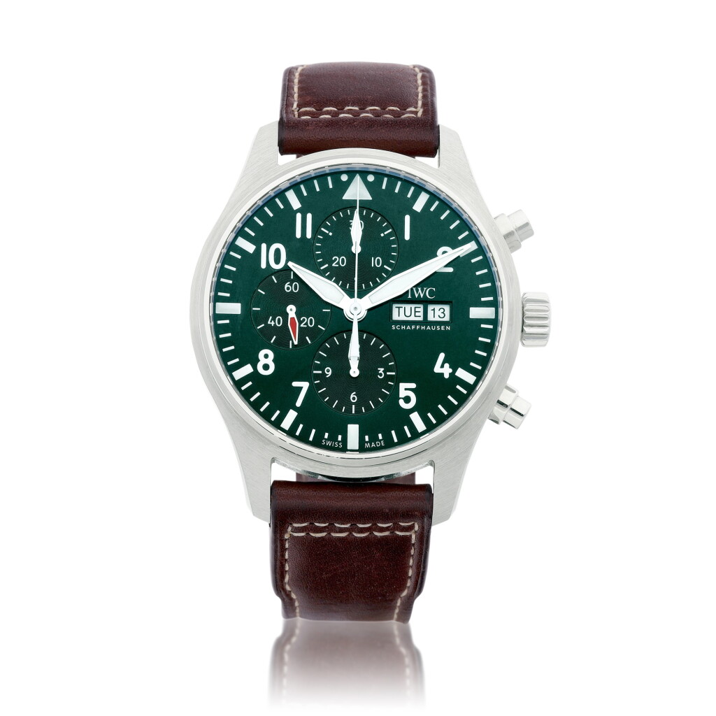 View full screen - View 1 of Lot 8066. Pilot, Reference IW377726 | A limited edition stainless steel chronograph wristwatch with day and date, Circa 2019 | 萬國 | 飛行員系列 型號IW377726 | 限量版精鋼計時腕錶,備日期及星期顯示,約2019年製.