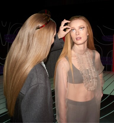 View full screen - View 1 of Lot 5. DANIEL ARNOLD | PRE-SHOW PHOTOGRAPHS OF GIGI HADID, RIANNE VAN ROMPAEY AND KAIA GERBER.