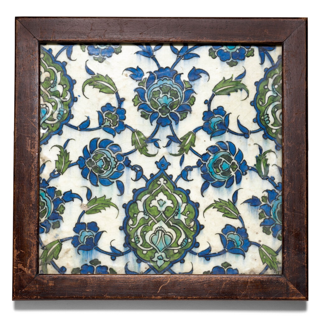 View full screen - View 1 of Lot 50. A DAMASCUS POTTERY TILE, SYRIA, LATE 16TH/EARLY 17TH CENTURY.