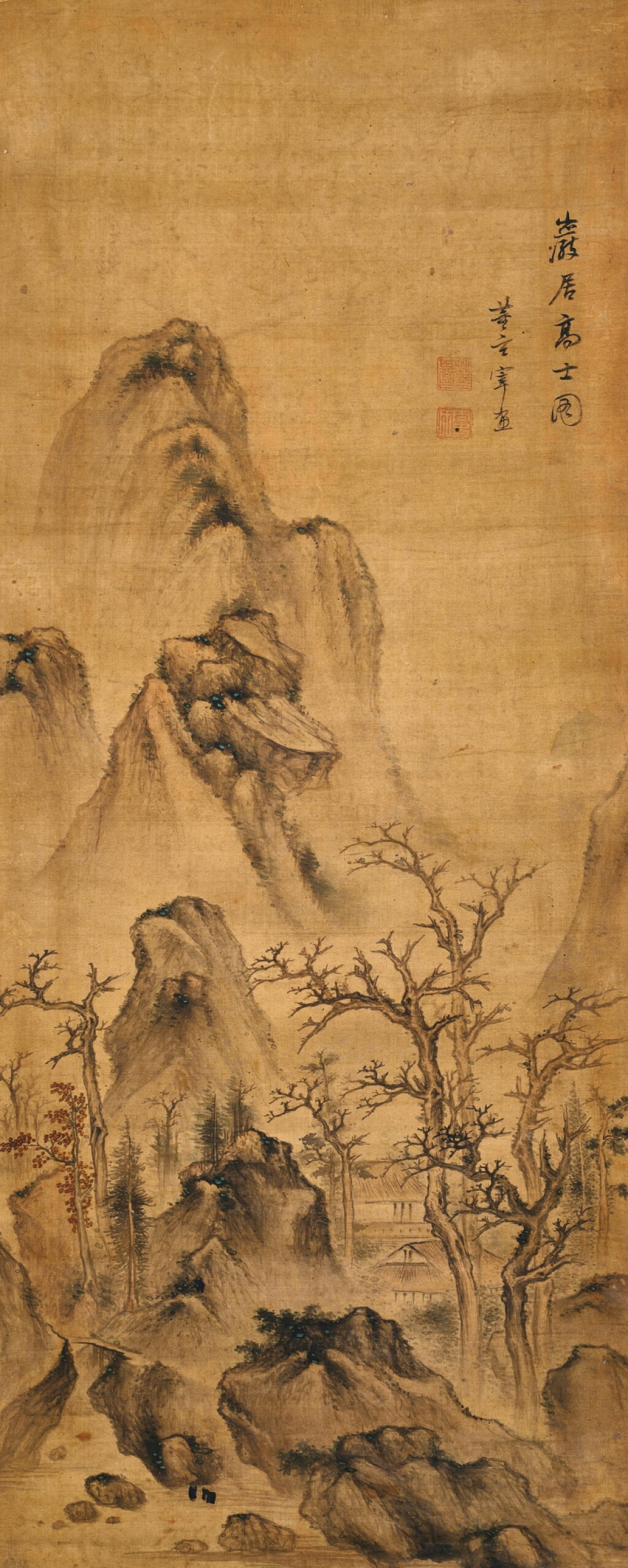 View full screen - View 1 of Lot 3049. 董其昌 巖居高士圖|Dong Qichang, Seclusion in Mountain.
