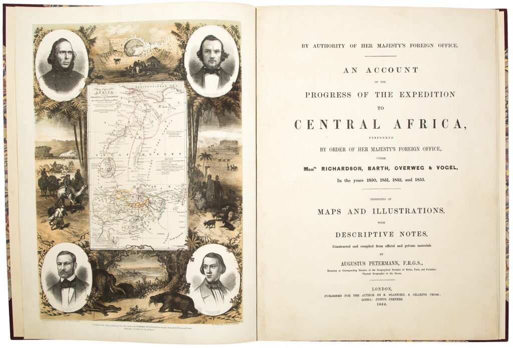 View full screen - View 1 of Lot 110. Petermann, Augustus. The rare folio account of Barth's famed expedition to the Sudan.
