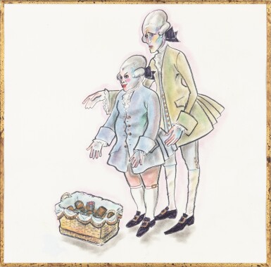 View full screen - View 1 of Lot 172. Two drawings for The Emperor’s New Clothes by Andersen, circa 1990.