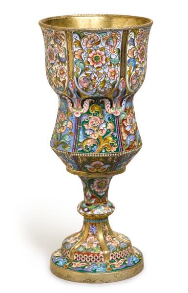 View full screen - View 1 of Lot 151. A silver-gilt and cloisonné enamel goblet, Feodor Rückert, Moscow, 1899-1908.