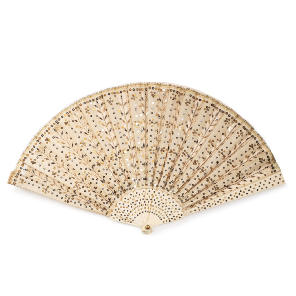 View full screen - View 1 of Lot 1106. A horn and silk fan, 19th century.