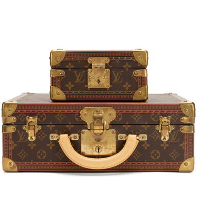 View full screen - View 1 of Lot 89. Set of Two Monogram Canvas Cotteville 40 Trunk Brass Hardware and Monogram Canvas Coffret Tresor 20 Brass Hardware, 2006.