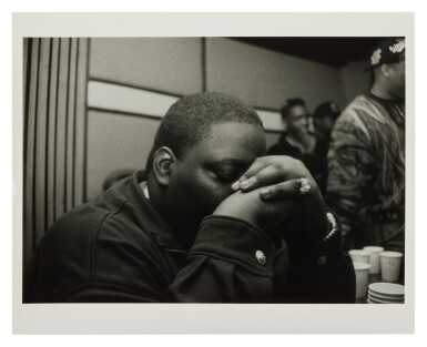View full screen - View 1 of Lot 111. Biggie Smalls in profile, 1997, silver gelatin print signed by Sue Kwon.