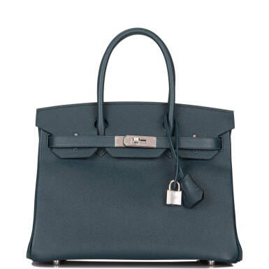 View full screen - View 1 of Lot 85. HERMÈS | VERT CYPRESS BIRKIN 30CM OF EPSOM LEATHER WITH PALLADIUM HARDWARE.