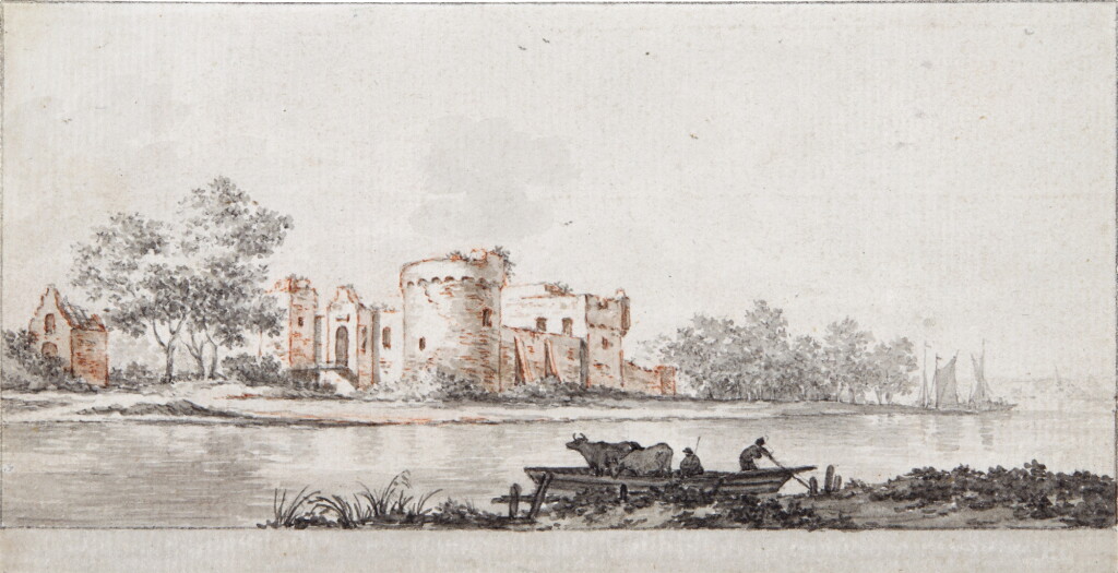 View full screen - View 1 of Lot 317. Castle ruins by a river.
