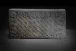 A group of four impressed gray pottery tomb tiles, Western Han dynasty
