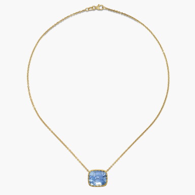 View full screen - View 1 of Lot 1. Gold and Sapphire Necklace .