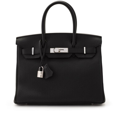 View full screen - View 1 of Lot 20. Black Togo Birkin 30 Palladium Hardware, 2024.
