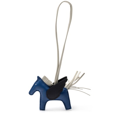 View full screen - View 1 of Lot 1039. Blue France, Noir and Nata Milo Lambskin GriGri Pegase Rodeo PM Charm, 2022.